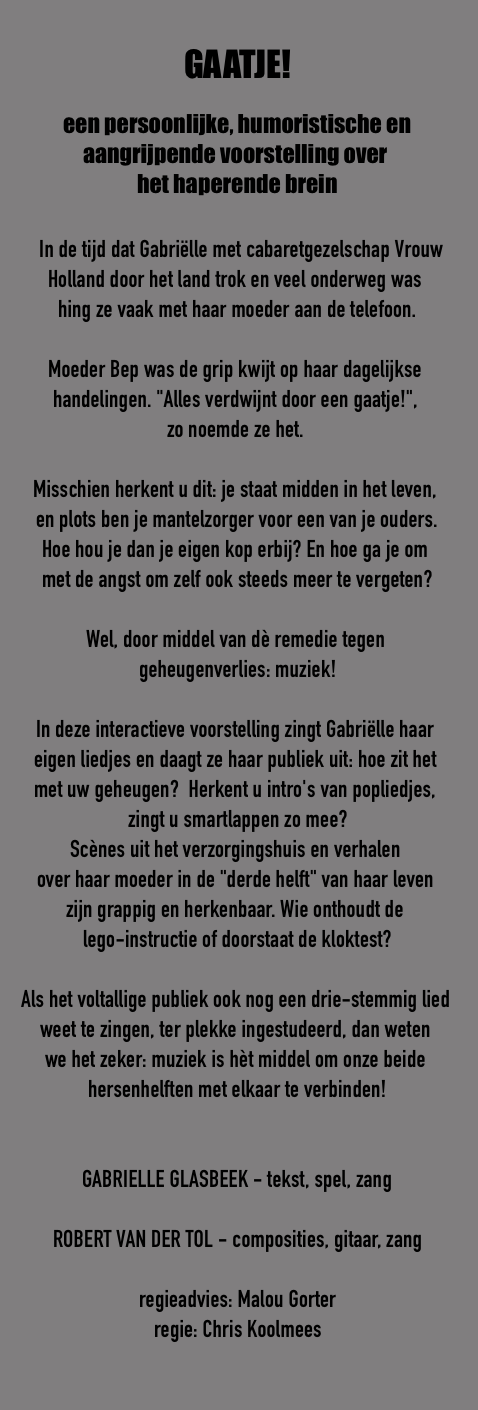 GAATJE! een persoonlijke, humoristische en aan